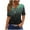 1305#Green, variant on Women's Notch V Neck Sequin Print Half Sleeve Tunic Top Casual Loose Fit Glitter Party Summer Blouses