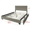 thumbnail image 6 of Home Design Kapaa Queen Upholstered Storage Platform Bed Frame with Horizontal Channel-Tufting and Side Drawers, Light Gray, Easy Assembly, 6 of 8