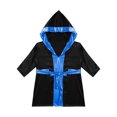 thumbnail image 3 of Doomiva Enfants Garçons Robe de Boxe Art Martial Muay Thaï Uniforme Manches Longues Kick Boxe Robe à Capuche Ensembles Noir&Bleu D 16, 3 of 5