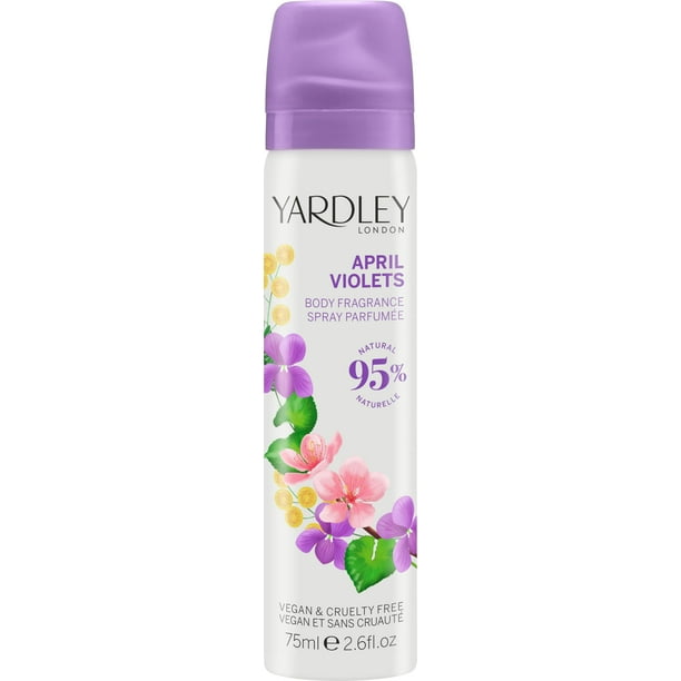 Desodorante corporal en aerosol Yardley April Violets para mujer, 75 ml