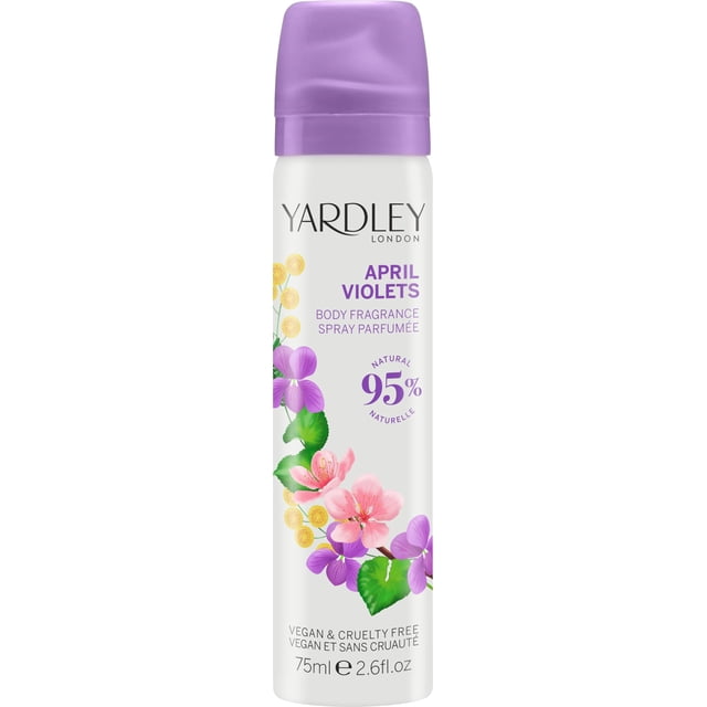 Desodorante corporal en aerosol Yardley April Violets para mujer, 75 ml