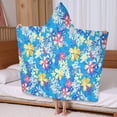 thumbnail image 5 of Pioneer Flower Floral Print Pattern Hooded Bath Towel，60"x35" for Ages 3 To 12 Kids, Quick Dry Lightweight Soft Microfiber Hood Beach Towel Cover Up for Kids, 5 of 7