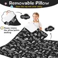 thumbnail image 3 of Moth and Skeleton Gothic Pattern Teens Toddler Nap Mat with Pillow, Sleeping Mat Bag for Preschool Daycare 50"x20", 3 of 6
