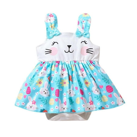 

Akiihool Baby Girls Clothing Baby Girls Romper Summer Jumpsuit Sleeveless Overalls Clothing (Blue 3-6 Months)