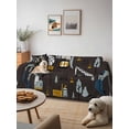 thumbnail image 6 of Cartoon Tractor Couch Cover, Cute Grey Digger Shovel Truck Car Black Sofa Cover Blanket for 1 Seat Cushion, Sectional Sofa Slipcover Furniture Protector for Living Room Bedroom 71''x91'', 6 of 9