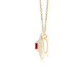 thumbnail image 2 of ANGARA Natural Vintage Style Ruby Halo Pendant with Milgrain Detailing in 14K Yellow Gold for Women (Size-2.5mm) | July Birthstone, Anniversary, Jewelry Gift for Women | Natural Ruby Necklace, 2 of 8