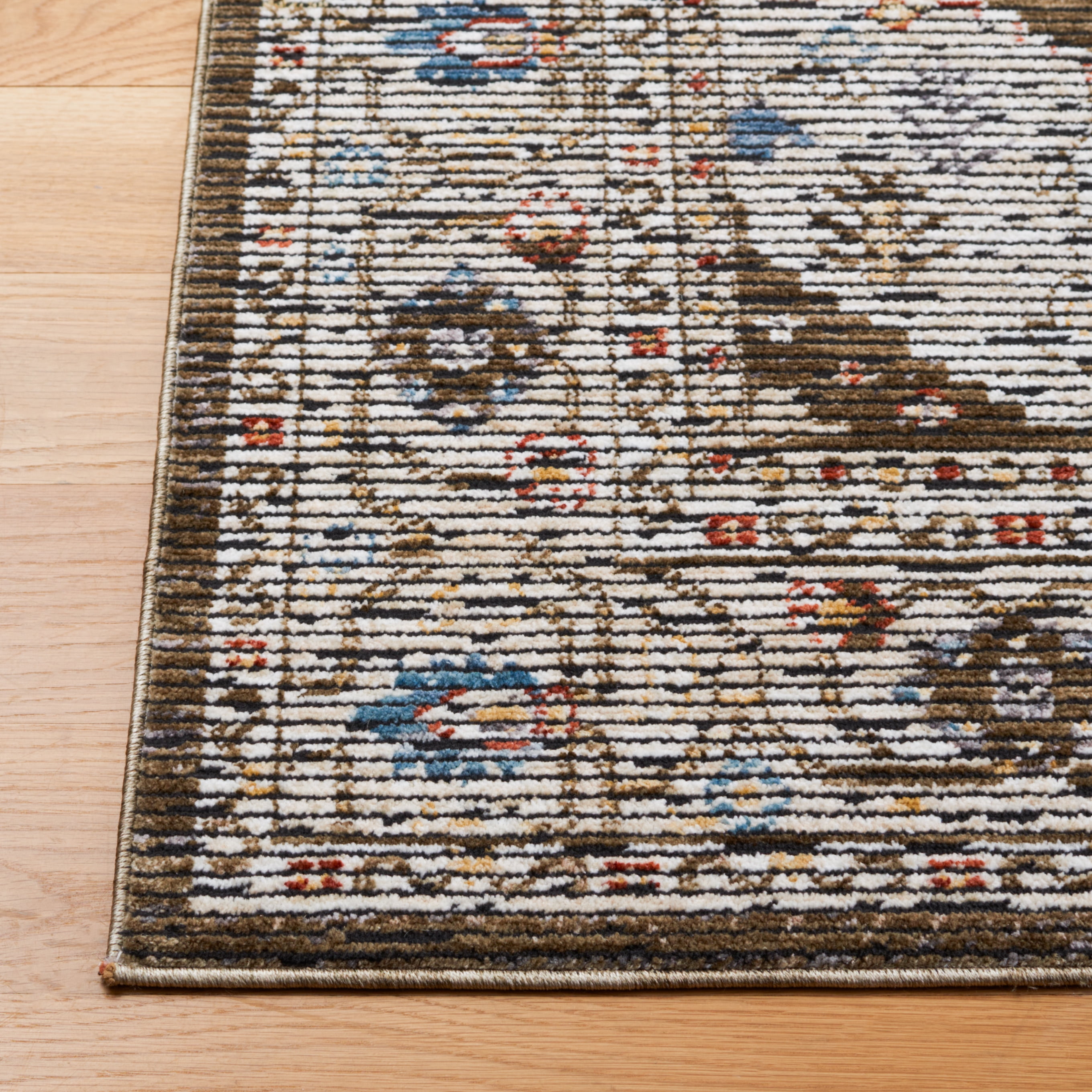 SAFAVIEH Sierra Vana Medallion Area Rug, Ivory/Olive Green, 9' x 12'