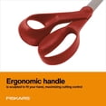thumbnail image 5 of Fiskars Left-Handed Scissors, Precision Cutting for Craft Fabric Paper, Ergonomic Comfort Grip, Stainless Steel, 8", Red, 5 of 8