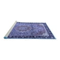 thumbnail image 2 of Ahgly Company Machine Washable Indoor Square Medallion Blue Traditional Area Rugs, 6' Square, 2 of 4