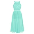 thumbnail image 3 of XUNZOO Junior Big Girls High Neck Chiffon Bridesmaid Dress Wedding Party Ball Prom Long Gowns Mint Green 12, 3 of 6