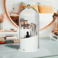 VacYaYa Makeup Brush Holder Organizer with Lid,360 Rotating Clear Dust ...
