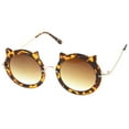 thumbnail image 2 of sunglassLA Unisex Women's Spiked Frame Metal Temple Round Cat Eye Sunglasses (Tortoise-Gold / Amber) - 42mm, 2 of 4