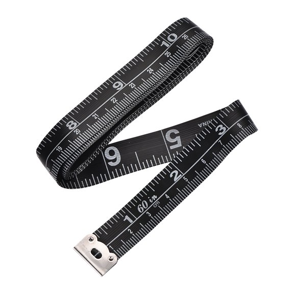 150cm 60 Inch Cloth Tape Measure Metric Measuring Tape Soft Dual Sided for Tailor Sewing Black