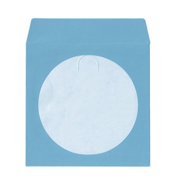 CheckOutStore 1000 Blue Color Paper CD Sleeves with Window & Flap
