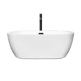 thumbnail image 2 of Soho 60 Inch Freestanding Bathtub in White with Floor Mounted Faucet, Drain and Overflow Trim in Matte Black, 2 of 5