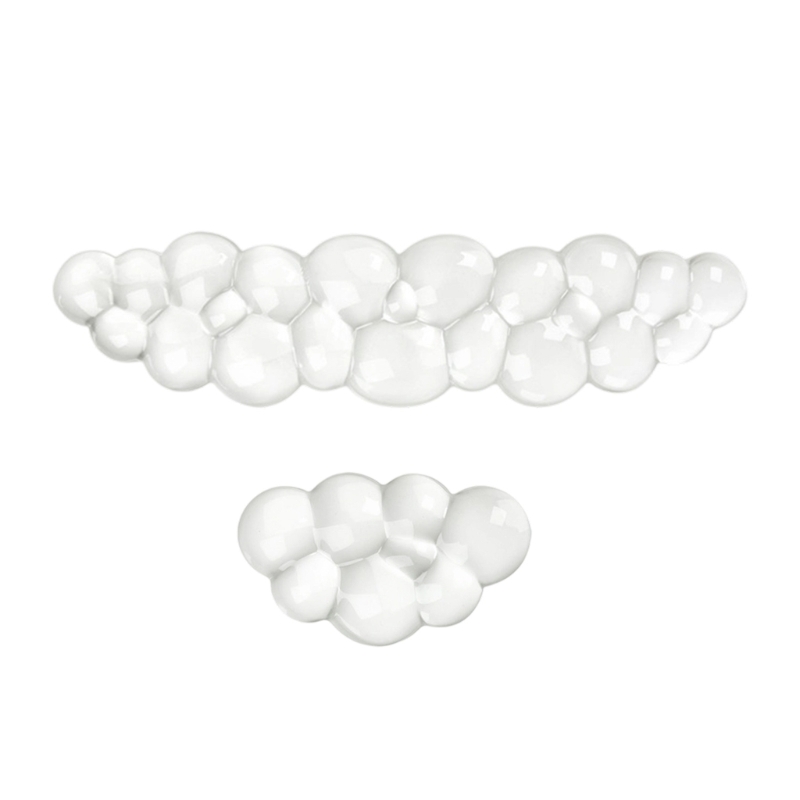 Ergonomic Keyboard And Mouse Pad Wrist Rest Set Cool Keypad Cushion With Slip Proof Base Pain Relief Comfort Cloud Shape