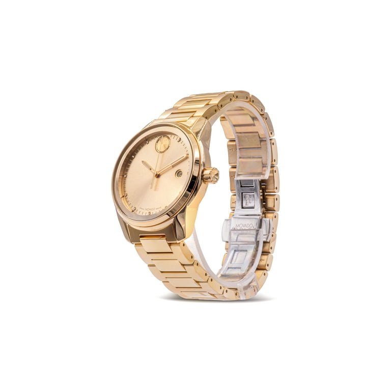 Movado Bold Verso Quartz Men's Watch with Gold Dial & Yellow