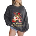 thumbnail image 2 of Chandail en Molleton de Noël pour Femmes 2023 Mode Manches Longues Col Rond Imprimé de Noël Hauts Amples Blouse Chandails en Molleton en Liquidation, 2 of 5