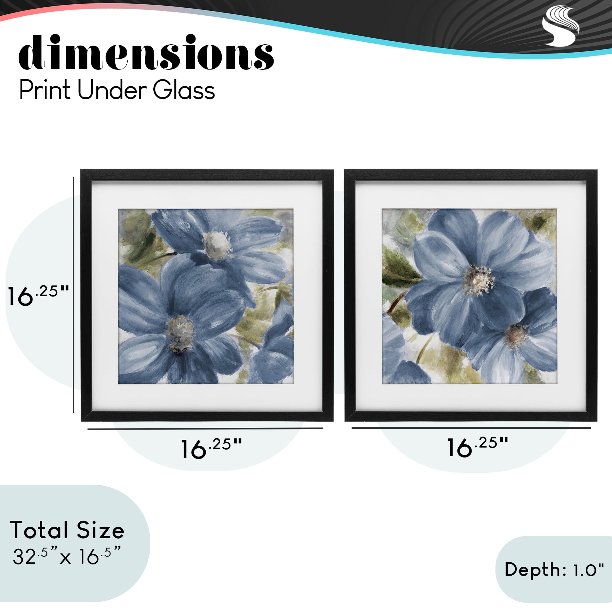 Stupell Industries Floral Walk in Beauty 2 Piece Black Framed Print Under Glass Set, design by Lanie Loreth