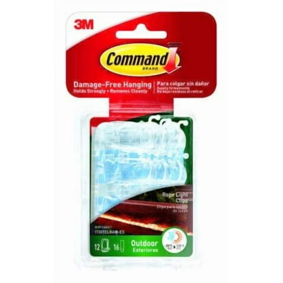 3M Command Small Plastic Clip 1 in. L 12 pk
