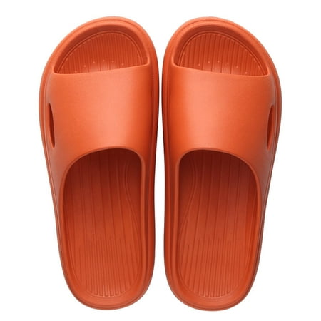 

iOPQO Men s slipper Super Soft Home Slippers Non Slip Thick Soled Outdoor Bathing Couples Slippers and women s couple thick Orange L