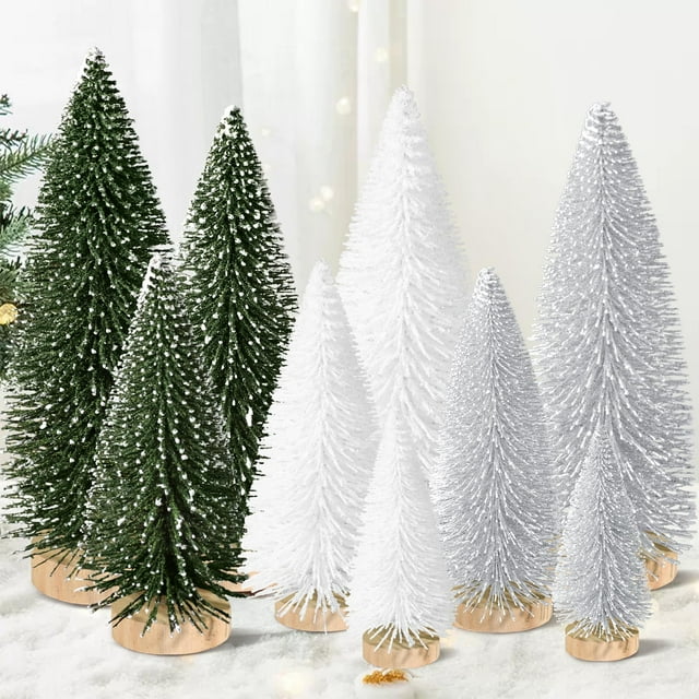 Miniescritorio Christmas Tree KPX, 9 unidades con base de madera de 10 a 25 cm