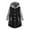 Black, variant on GDREDA Women Plus Size Button Coat Patchworl Tops Hooded Pullover Loose Sweater Coat Black,L