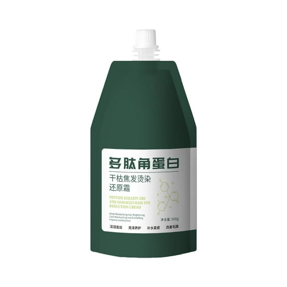 Polypeptide Keratin Hydrating Smoothing Hair Damage Repair Cream - Polypeptide Keratin Salon Results at Home,Peptide-Keratin Jojoba Oil,Frizz Control & Split End Repair