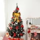 thumbnail image 5 of Adorno de Navidad con lazo brillante transparente, decoración de árbol de Navidad con lazo de cinta ligera, dorado, 5 of 5
