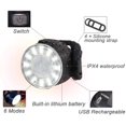 thumbnail image 2 of Juego de luces LED para bicicleta recargables por USB, luces delanteras y traseras ultrabrillantes para cascos de carretera y montaña, luces delanteras y traseras impermeables., 2 of 5