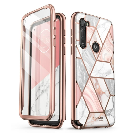 i-Blason Cosmo Chic Designed for Moto G Stylus Case, Slim Stylish Protective Case with Built-in Screen Protector (Marble)