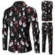 thumbnail image 1 of Traje informal de tres piezas con estampado navideño, vestido de año nuevo, 1 of 5