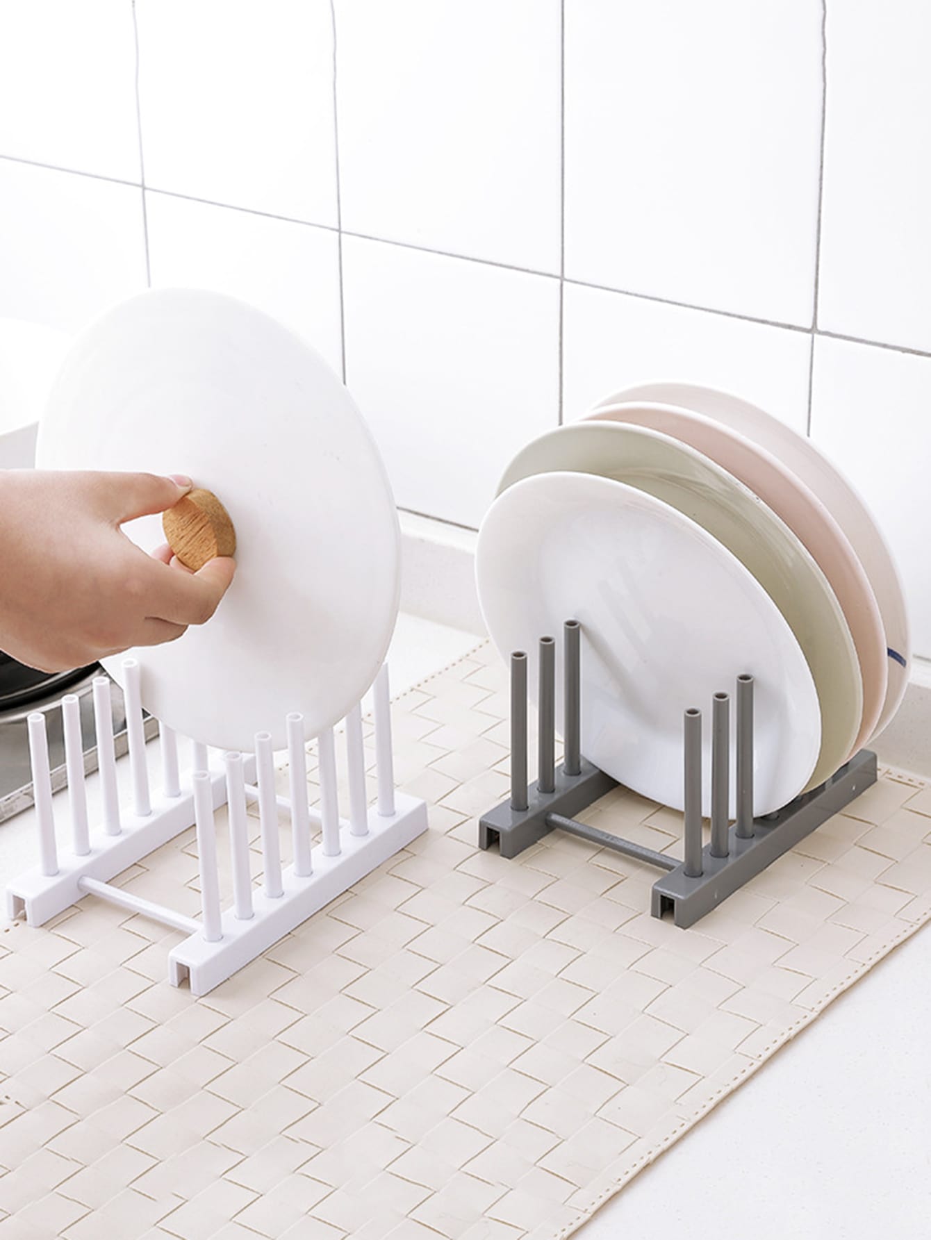 1pc Random Color Kitchen Dish Rack Plate Bowl Storage Rack Drainer ...