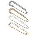 thumbnail image 1 of Broches para mujer, broches para chal de suéter, broches de perlas y cristales de imitación, broches de seguridad, broches para camisa de vestir para mujer, 2 estilos, dorado, plateado, 1 of 5