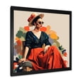 thumbnail image 2 of Designart "Minimalist Fashion Portrait Frida's Essence IV" Fashion Framed Wall Art Decor - Glam Red Woman Mexican Entryway Framed Wall Art, 2 of 6