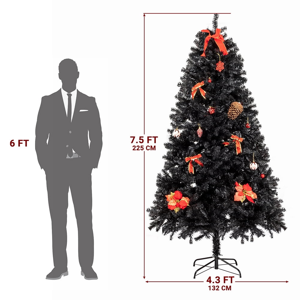 Kepooman 7.5FT 2500 Branch Artificial Christmas Pine Tree Holiday Decoration, Easy Assembly for Outdoor and Indoor Decor, Black Kepooman 7.5FT 2500 Branch Artificial Christmas Pine Tree Holiday Decoration, Easy Assembly for Outdoor and Indoor Decor, Black