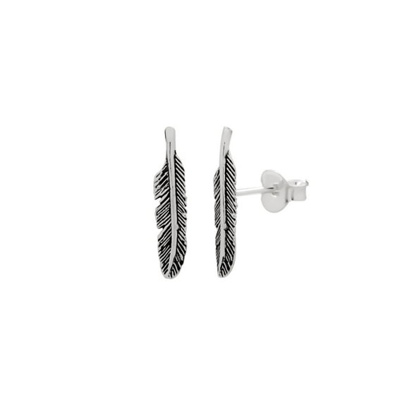 925 Sterling Silver Feather Stud Earrings