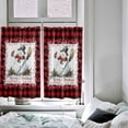thumbnail image 4 of Red Plaid Christmas Kitchen Curtain 2 Panels Tiers Curtains 45 Inch Length, Snowman Xmas Berry Birds Curtains Rod Pocket Curtains Window Drapes Treatment Window Cafe Curtains, 4 of 5
