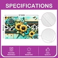 thumbnail image 3 of Spring Flower Floral Place Mats Set of 4 for in Door Dinning, Chic Sunflower Rose Table Place Mats for in Door Dining, Teal Damask Barn Door Table Mats for Dining Table, Stylish Room Decorative, 3 of 4