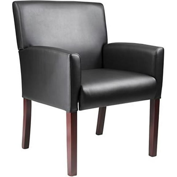 Boss B629 Mahogany Finish Reception Room Grouping; Reception Chair - Black 19in.W x 20in.D Seat 22in.H x 24in.W Back-