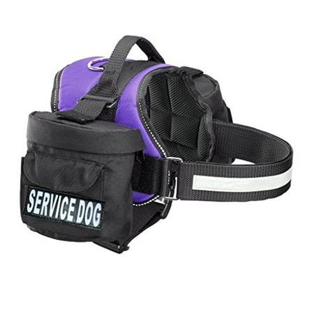 Doggie Stylz Service Dog Harness with Removable Saddle Bag Backpack Carrier Traveling Carrying Bag. 2 Removable Patches. Please Measure Dog Before Ordering. (Best Dog Saddle Bags)