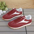thumbnail image 5 of Tennis Shoes Womens Fashion Color Block Sneakers Lace up Classic Retro Trainers Skate Shoes Nonslip Thick Sole Running Shoes Red Size 8.5, 5 of 7