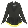 thumbnail image 4 of MSemis Robe de Ballet pour Filles Tenue de Ballet à Manches Longues pour Enfants Combinaison de Danse Jaune 12, 4 of 7