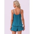 thumbnail image 4 of DARING DIVA Women's 2pcs Sleeveless Ruffles Pajama Set S Blue, 4 of 7