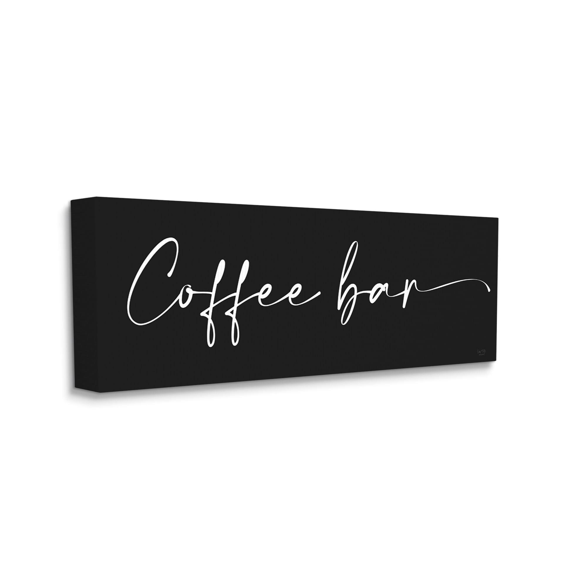 Stupell Industries Coffee Bar Classy Script Text Black Background Sign Graphic Art Gallery Wrapped Canvas Print Wall Art, Design by Lux + Me Designs