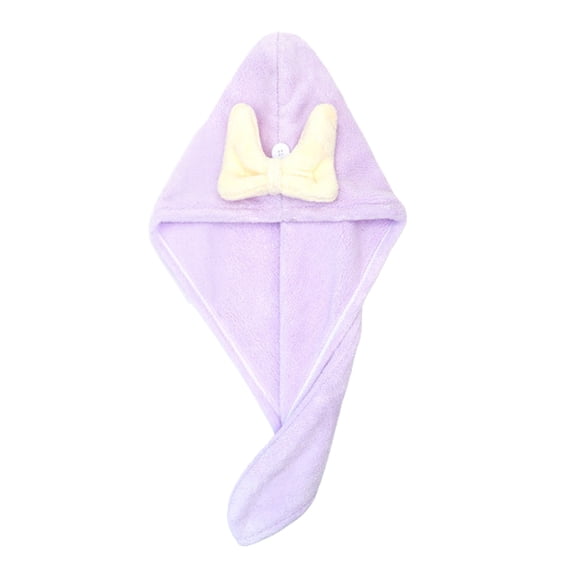 Selrti Kids Hair Drying Cap, Super Absorbent Quick Dry Hair Towel Wrap with Button, Cute Bow Anti-Frizz Turban for Girls with Long Hair