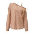 thumbnail image 3 of Blusa Sudadera básica con cuello inclinado y hombros caídos para mujer, traje de vacaciones (naranja M) Ygjytge Naranja T M para Mujer, 3 of 7