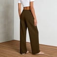 thumbnail image 6 of Wide Leg Trousers Women Lightweight Ruched Elastic Waist Comfy Pants with Pockets Summer Loose Pants for Women, 6 of 8