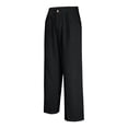 thumbnail image 7 of GrmtClth Pants for Men Pleated Wide Leg Trousers Linen Dress Pant Work Straight-Leg Slacks Pant Black 2XL, 7 of 7