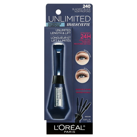 L'Oreal Paris Unlimited Lash Lifting and Lengthening Waterproof Mascara, Blackest (Best Lash Lengthening Product)
